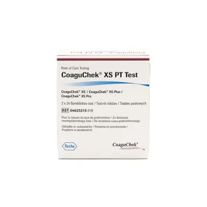 CoaguChek XS PT test strips compatible with XS, XS Plus and XS Pro meters