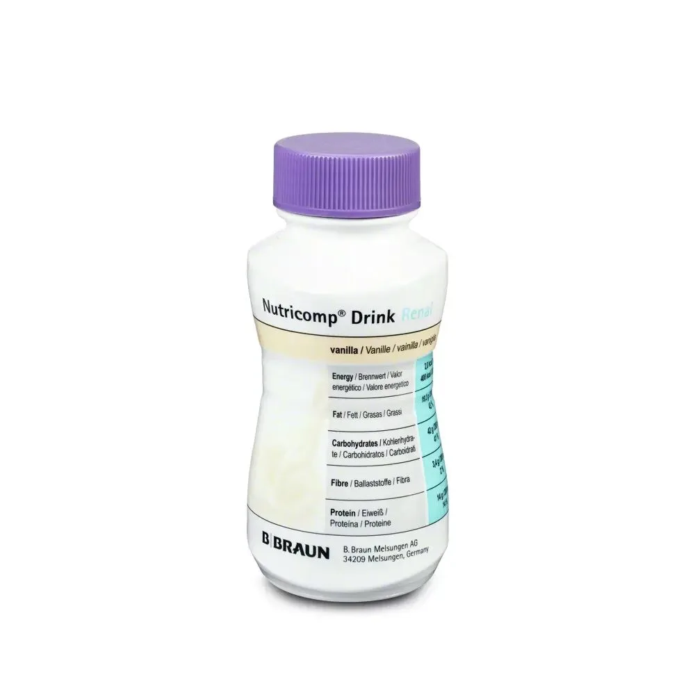 Nutricomp Drink Renal Vanilla 200 mL bottle high energy renal sip feed