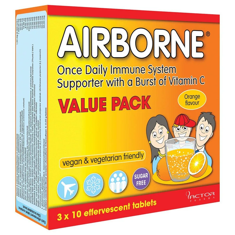 Airborne Orange value pack with 30 effervescent tablets